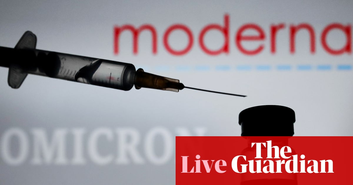 Markets fall as Moderna chief predicts existing Covid vaccines will struggle with Omicron – business live