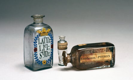 Laudanum bottles from the 19th century.