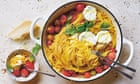 Pot of gold: Alice Zaslavsky’s recipe for one-pan angel hair pasta with tomatoes and burrata