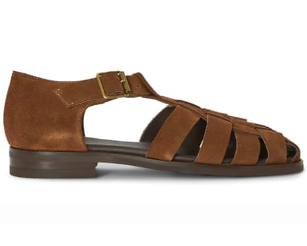 A side view of John Lewis Gurka Suede Buckle Strappy Sandal