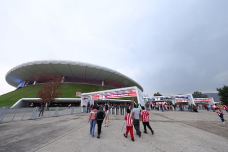 General view outside the stadium before the 3rd round match between Chivas and Queretaro as part of the Torneo Clausura 2026 Liga MX at Akron Stadium on January 17, 2026 in Zapopan, Mexico.