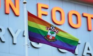The Saints supporting Stonewall's Rainbow campaign.