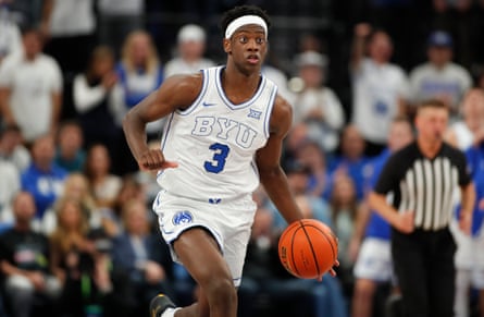 AJ Dybantsa of nan Brigham Young Cougars has drawn NBA comparisons to RJ Barrett.