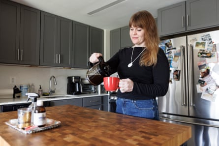Madeline in the kitchen wearing her AI Friend