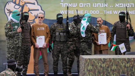 Hamas releases three more Israeli hostages as part of ceasefire deal – video
