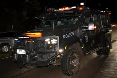 An armoured police vehicle