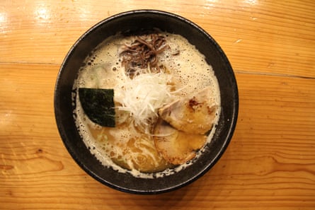 A ramen dish from Mengekijo Genei in Fukuoka