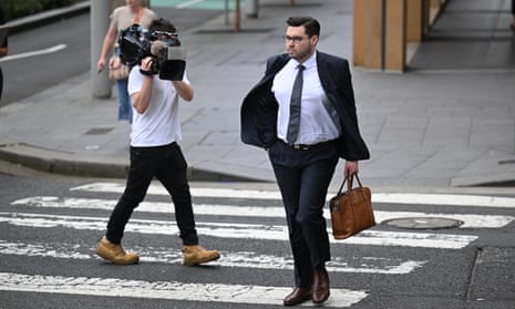 Bruce Lehrmann arrives at the federal court of Australia in Sydney today.