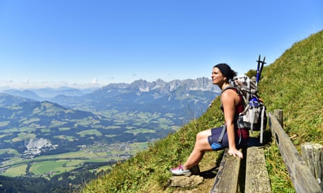 A highlight of the 256-mile Eagle’s Way, which runs the length of Tirol in Austria, is the view of the Wilder Kaiser mountains.