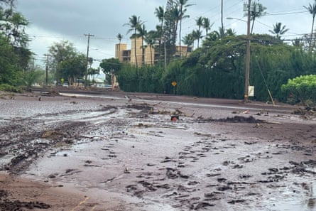 mud and debris in road