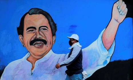 A mural depicting Nicaraguan President Daniel Ortega, in Managua.