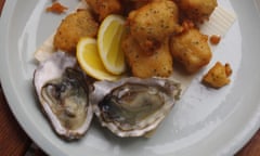 Oyster and beer batter fritters