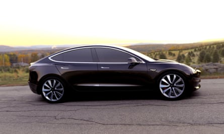 First Tesla Model 3 Rolls Off Production Line Into The Hands Of Elon Musk Tesla The Guardian