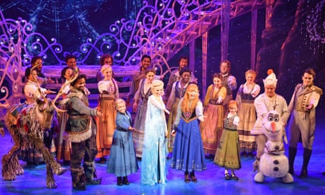 Curtain call … the cast of Frozen take their bows at the Theatre Royal Drury Lane.