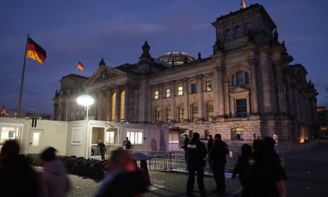 Police outside the Reichstag in Berlin