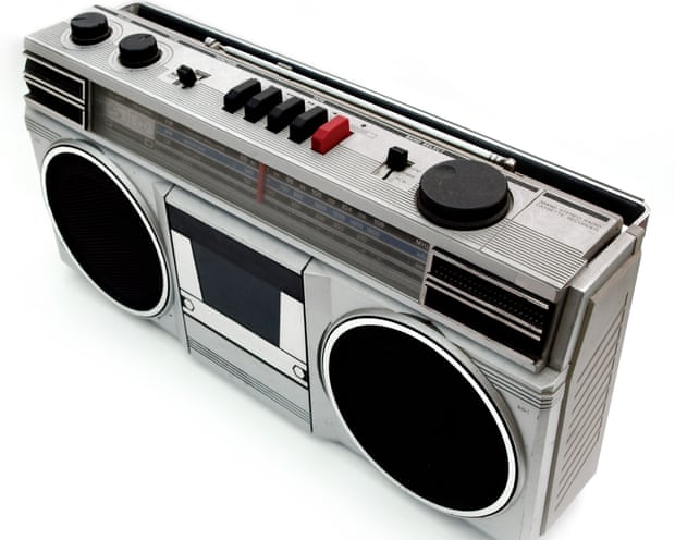 1980s style portable cassette player radio