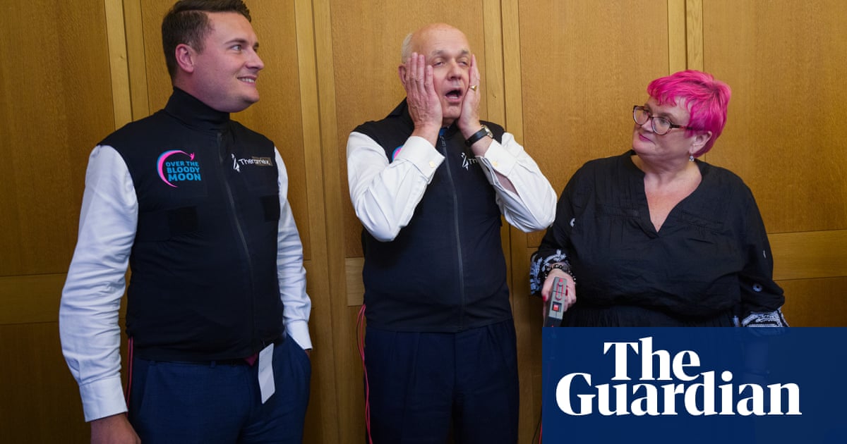 Male MPs try out ‘deeply unpleasant’ menopause hot flushes with simulation vest – video