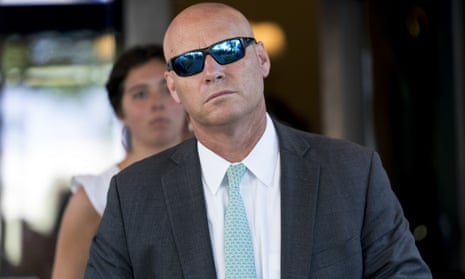 Marc Short, former Vice-President Mike Pence's chief of staff, leaves a meeting with his former boss and fellow Republicans on Capitol Hill on 20 July.