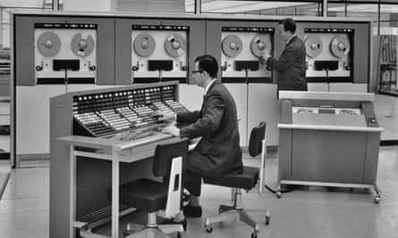 In the 1950s mainframe computers took up whole rooms and used punch cards to input computer programs – a laborious process