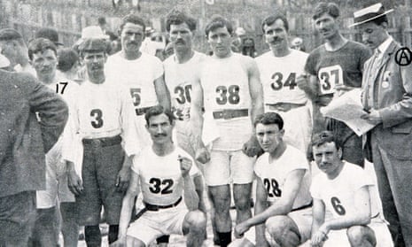 Some of the competitors who ran in the 1904 Olympic marathon. 