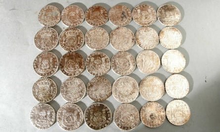 Coins found in the wreck of the Rooswijk