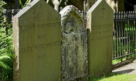William and Mary Wordsworth’s gravestones at St Oswald’s Church in Grasmere.