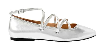 silver cross-strap pumps