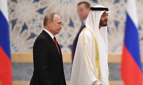 Russian President Vladimir Putin and Sheikh Mohamed bin Zayed al-Nahyan