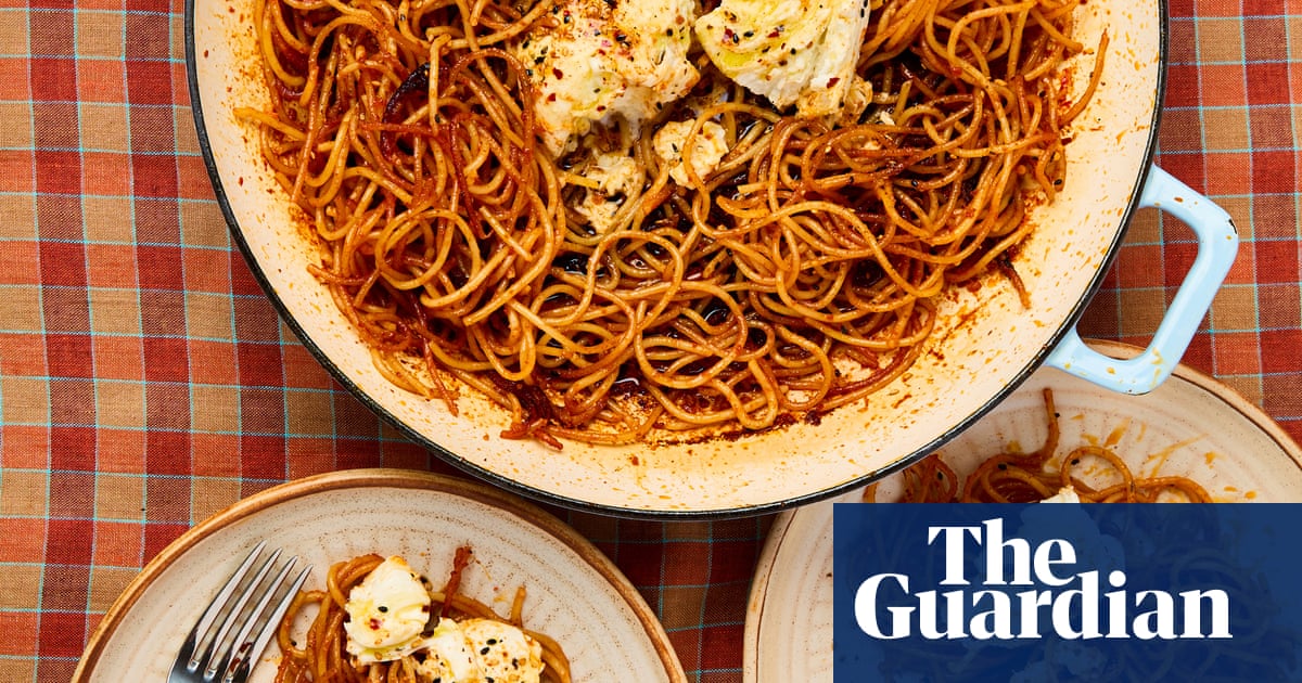 Meera Sodha's vegetarian recipe for crispy one-pan spaghetti with gochujang and mozzarella |. Meera Sodha recipes