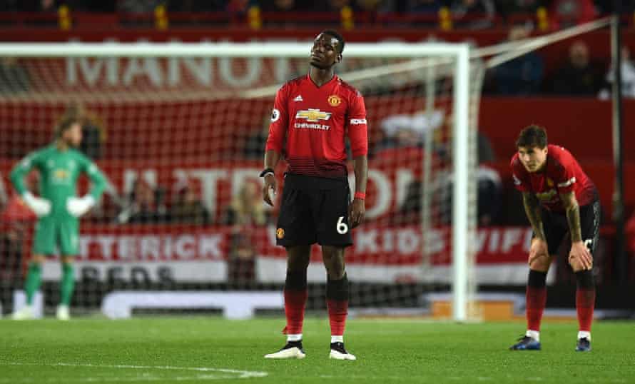 Manchester United’s Paul Pogba during the derby defeat to City.