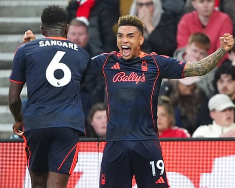 Igor Jesus celebrates scoring for Nottingham Forest at Sunderland