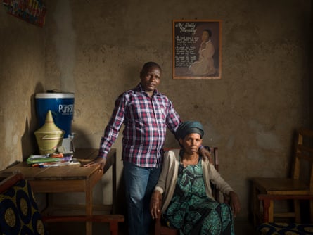 Rose Mukarusagara (on right) with Ezechiel Niyibizi who was part of a mob that killed her baby during the Rwandan genocide