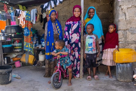 Esther Stephano Orio, 34, and her five children in Dar es Salaam’s Temeke district.