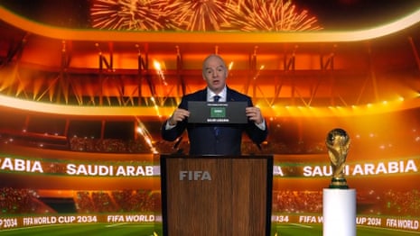 Infantino announces Saudi Arabia as world Cup 2034 hosts with fanfare and fireworks