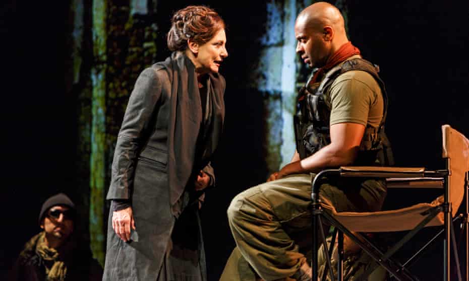 Lucy Peacock and André Sills in Coriolanus.
