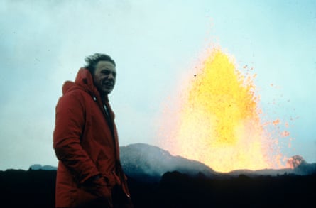Attenborough beside the Krafla volcano in Iceland.