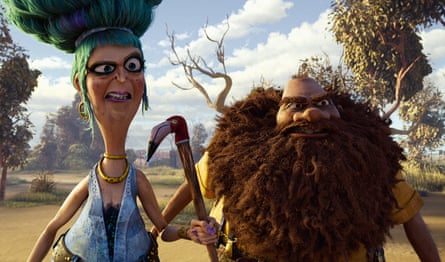Margo Martindale as Mrs Twit and Johnny Vegas as Mr Twit in The Twits.