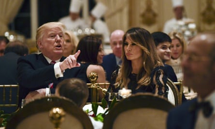 Donald and Melania Trump at Thanksgiving dinner last year.