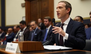 Facebook co-founder and CEO Mark Zuckerberg testifies on Capitol Hill Wednesday in Washington DC.