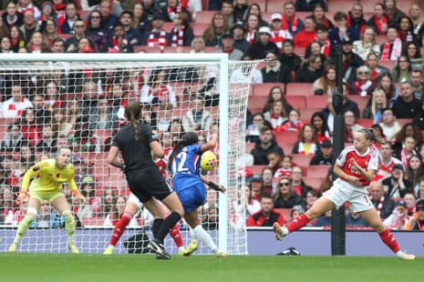 Alyssa Thompson scores Chelsea opening goal at Arsenal.
