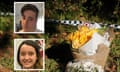 Composite image of teenagers Jennifer and Jack Edwards and flowers on the ground next to police tape