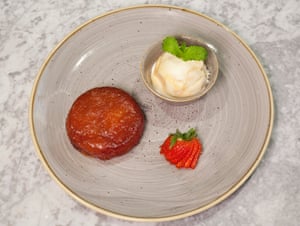 Unyielding finish: ‘an apple tatin skitters about the plate when I try to cut in’.