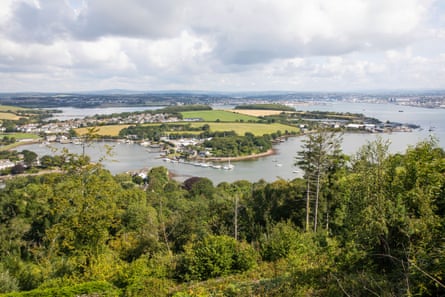 A view across the Tamar river from Maker Lane. The Coast to Coast Way runs through the foreground.