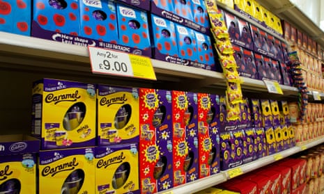 Easter eggs in a supermarket