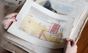 Carol Morley looks through the pictures in the archive.