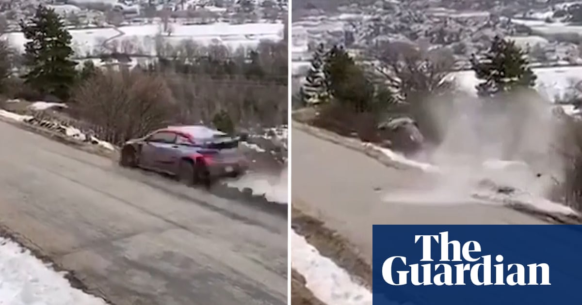 Ott Tanak walks away after dramatic crash in Monte Carlo Rally – video