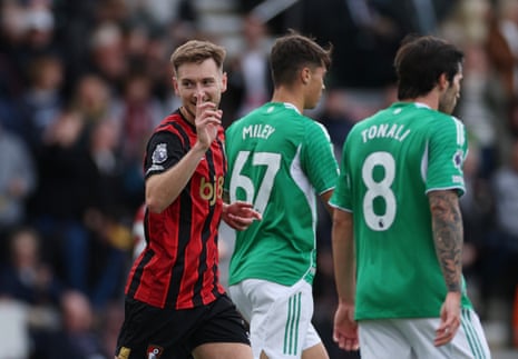 David Brooks is just offside for Bournemouth.