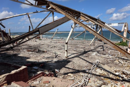 What remains of Al Deira hotel after bombardment, January 2024.