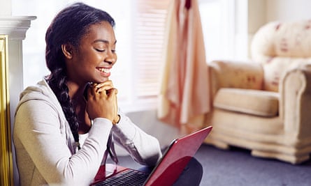 Girl using laptop
