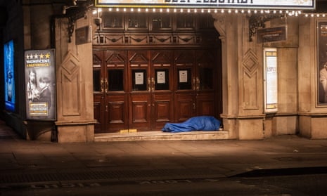 A rough sleeper in the West End of London